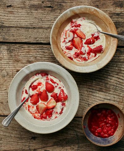 Peak summer: Benjamina Ebuehi’s recipe for strawberries and cream rice pudding