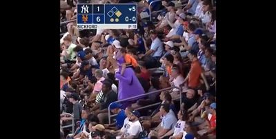 The Mets and Grimace connection has gotten wild with costumed fans chugging beer and Empire State Building tributes