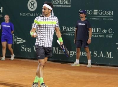 Fabio Fognini Showcasing His Skills On The Tennis Court