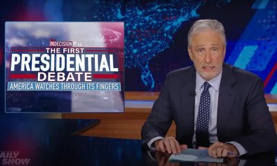 Jon Stewart reacts to the debate: ‘I need to call a real estate agent in New Zealand’
