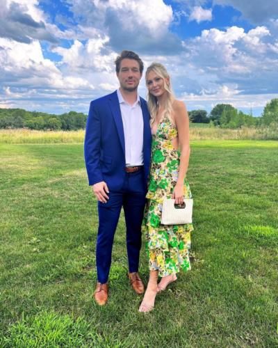 Brandon Duhaime And Wife: Stylishly Posing Together In Blue And Floral