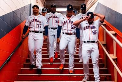 José Urquidy With His Teammates In A Baseball Team Photo