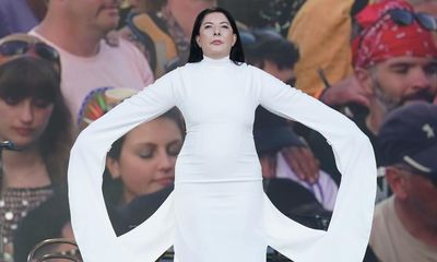 ‘Give unconditional love to each other’: artist Marina Abramović silences Glastonbury for seven minutes