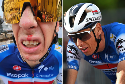 Jan Hirt taken down by spectator's bag, breaks teeth before Tour de France opener in hit to Evenepoel's climbing support