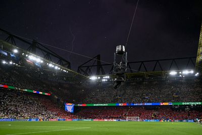 7 terrifying views of the lightning that suspended play during Euro 2024’s Denmark-Germany game