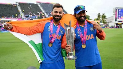 Watch: Virat Kohli and Rohit Sharma celebrate with India flag after T20 World Cup title victory against South Africa