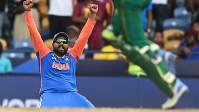 Watch: Rohit Sharma does a Djokovic, eats a speck of soil from Barbados pitch after India won the T20 World Cup