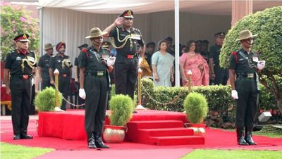 Outgoing Army Chief Gen Manoj Pande accorded with Guard of Honour on last day in office