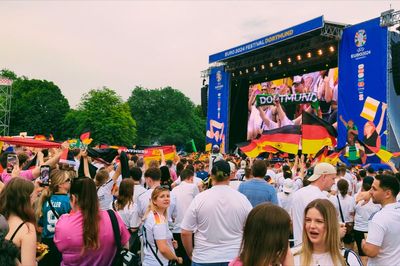 Lightning, hailstones, YMCA and 36 minutes of football: Inside the chaos at Euro 2024’s Dortmund fan park