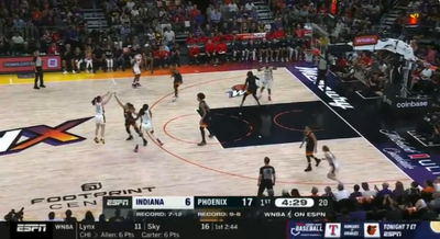Caitlin Clark drained an absolutely breathtaking 3-pointer from the Mercury midcourt logo