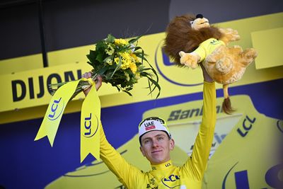 Who is leading the 2024 Tour de France after stage seven?