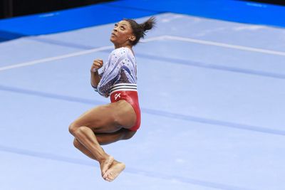 Simone Biles flew 12 feet high during her U.S. Olympic trials floor routine, and fans were in total awe