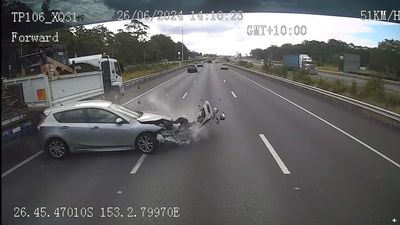 Mazda Crashes Hard After Being Brake Checked by Subaru