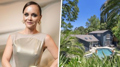 Christina Ricci has listed her LA home – the exterior has an expected dark edge – but its interiors couldn't be more different