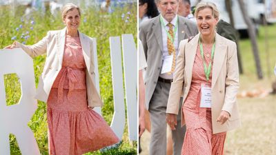 Duchess Sophie delivered British summertime in an outfit with her pastel pink co-ord, cream blazer and espadrille wedges