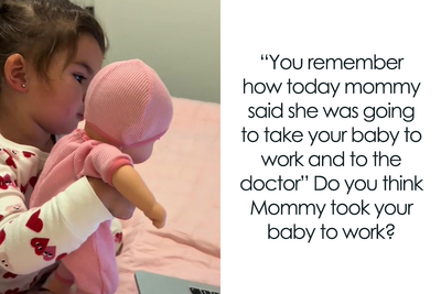 Mom Prevents A Major Meltdown By Taking Her Daughter’s Doll To Her Office To “Work”