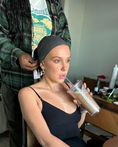 Millie Bobby Brown's Casual Styling Moment With Team