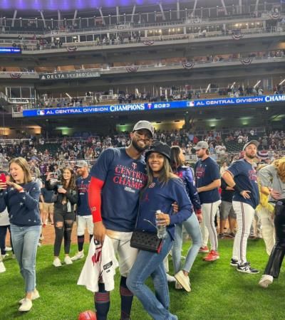 Celebratory Moment: Willi Castro And Partner Enjoy Post-Game Festivities