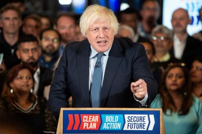 Johnson appears on campaign trail at last – to dance on Sunak’s grave