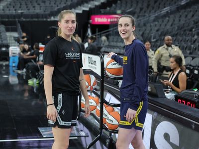 Caitlin Clark and Kate Martin shared a really sweet exchange as honorary captains before Fever-Aces