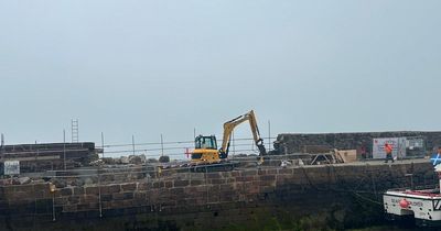 England flags hung at North Berwick harbour as 'wind up'