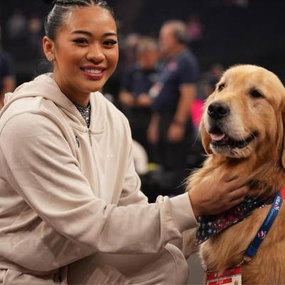 USA Gymnastics Therapy Dog Goes Viral After Suni Lee Writes "Thank God for Beacon"
