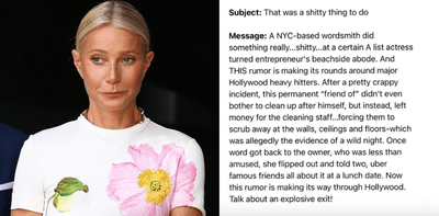 Gwyneth Paltrow’s Mystery Hamptons Bed Shitter & Dasher Has Apparently Been Revealed