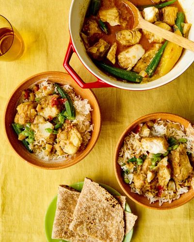 Riaz Phillips’ Caribbean fish, mango and okra curry – recipe