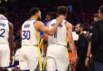 Steph Curry reacts to Klay Thompson leaving the Warriors