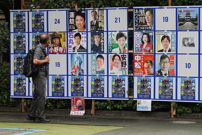 'We have to be wacky.' With suggestive poses and pets, election campaigning tests Tokyo's patience