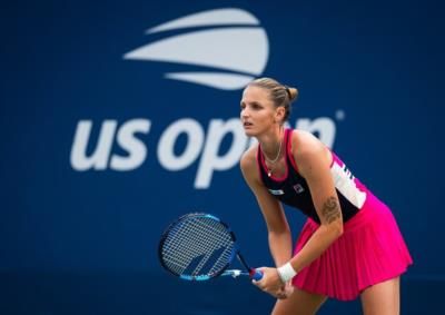 Karolina Pliskova Showcasing Her Skills On The Tennis Court