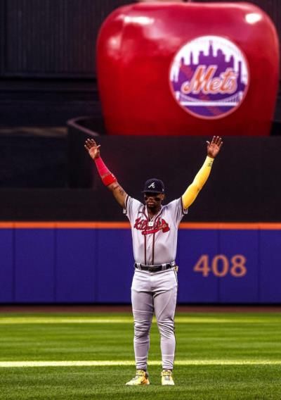 Ronald Acuña Jr. Showcasing Baseball Prowess Through Captivating Poses