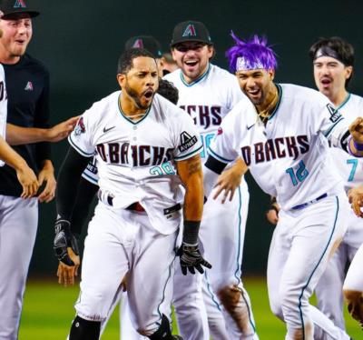 Tommy Pham Celebrates Victory With Baseball Teammates