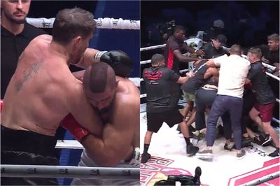 Video: Brawl erupts after Darren Till wins boxing match by TKO following strike to back of head