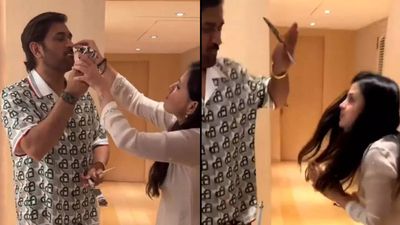 'Ye eggless hai na?' MS Dhoni asks after cutting cake on his 43rd birthday - watch