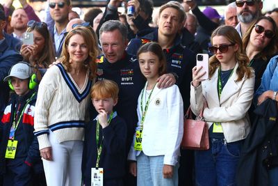 Geri Horner appears at Silverstone to support husband Christian after he is cleared in sexting scandal