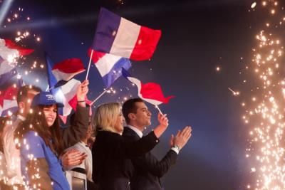 Atmosphere At National Rally Campaign Event In Paris Shifts Dramatically