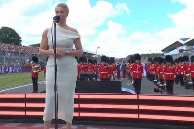 Ted Lasso star at Silverstone to watch on-screen love interest Hannah Waddingham sing national anthem