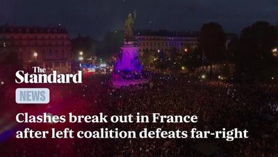Violence breaks out on streets of France as far-right National Rally loses to left-wing alliance in election
