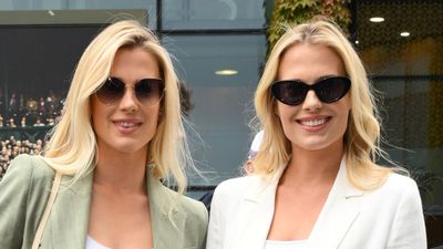 Princess Diana's twin nieces pull out all the stops in sage green and all-white power suits at Wimbledon