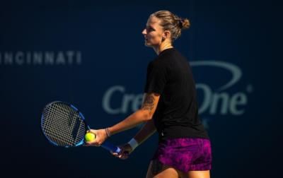 Karolina Pliskova Showcasing Her Skills On The Tennis Court