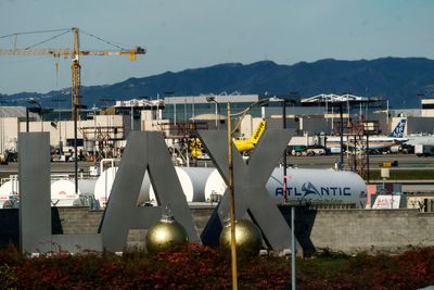 Half-naked man is arrested after running onto tarmac at the Los Angeles airport