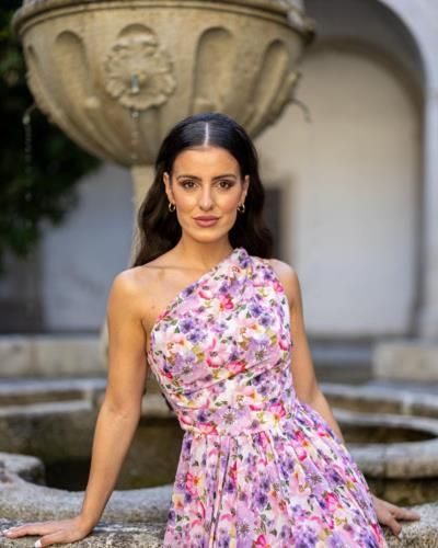 Catarina Ferreira Exudes Elegance In Floral Outfit During Photoshoot.