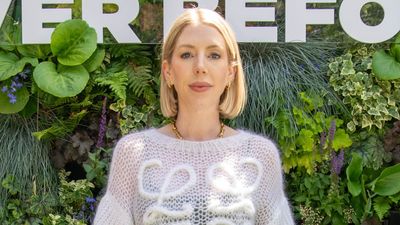 Katherine Ryan makes a strong case for summer knitwear and baseball caps with her gorgeous quiet luxury Wimbledon look