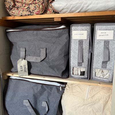 I'd nicknamed my airing cupboard the 'cupboard of doom' but thanks to these Amazon bedding organisers it's never looked tidier