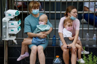 As Ukraine’s largest children’s hospital is hit, anger towards Russia rages