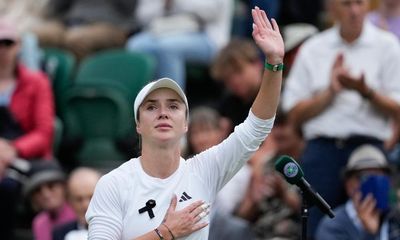 Elina Svitolina wears black ribbon at Wimbledon after Kyiv hospital attack