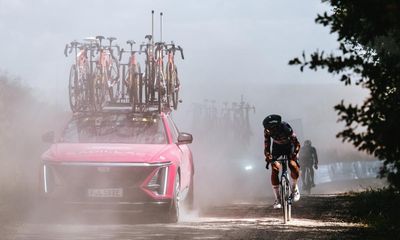 Dust and drama: my day on the Tour de France gravel in a pink Cadillac