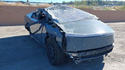 Flipped Tesla Cybertruck Involved In Huge Crash Pops Up For Sale