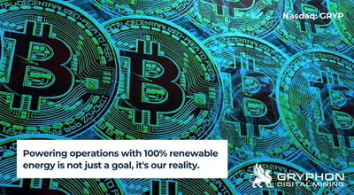 100% Renewable Gryphon Digital Sets New Company Quarterly Hashrate Record In Q2 2024